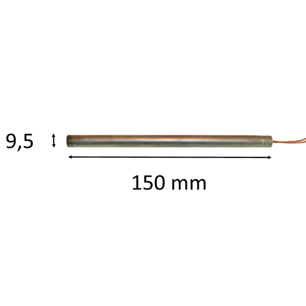 Igniter for pellet stove: 9,5 mm x 150 mm 300 Watt 